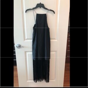CAMI NYC The Fringe Dress In Black Silk Size S New